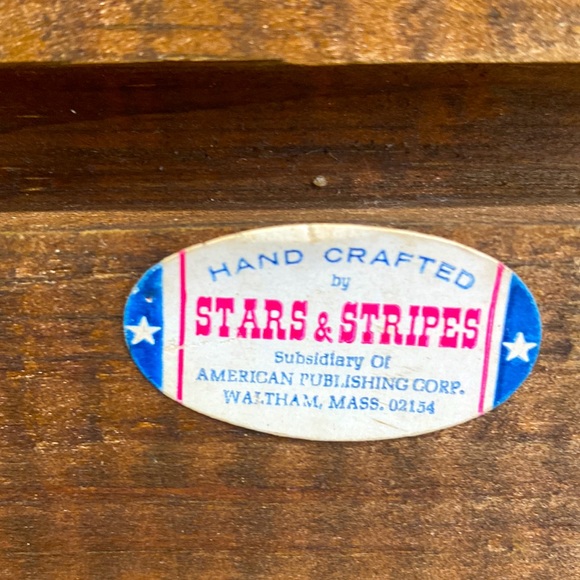 Vintage Hand Crafted by Stars & Stripes Wooden "BAR" Sign Wall Table House Decor - Picture 7 of 10